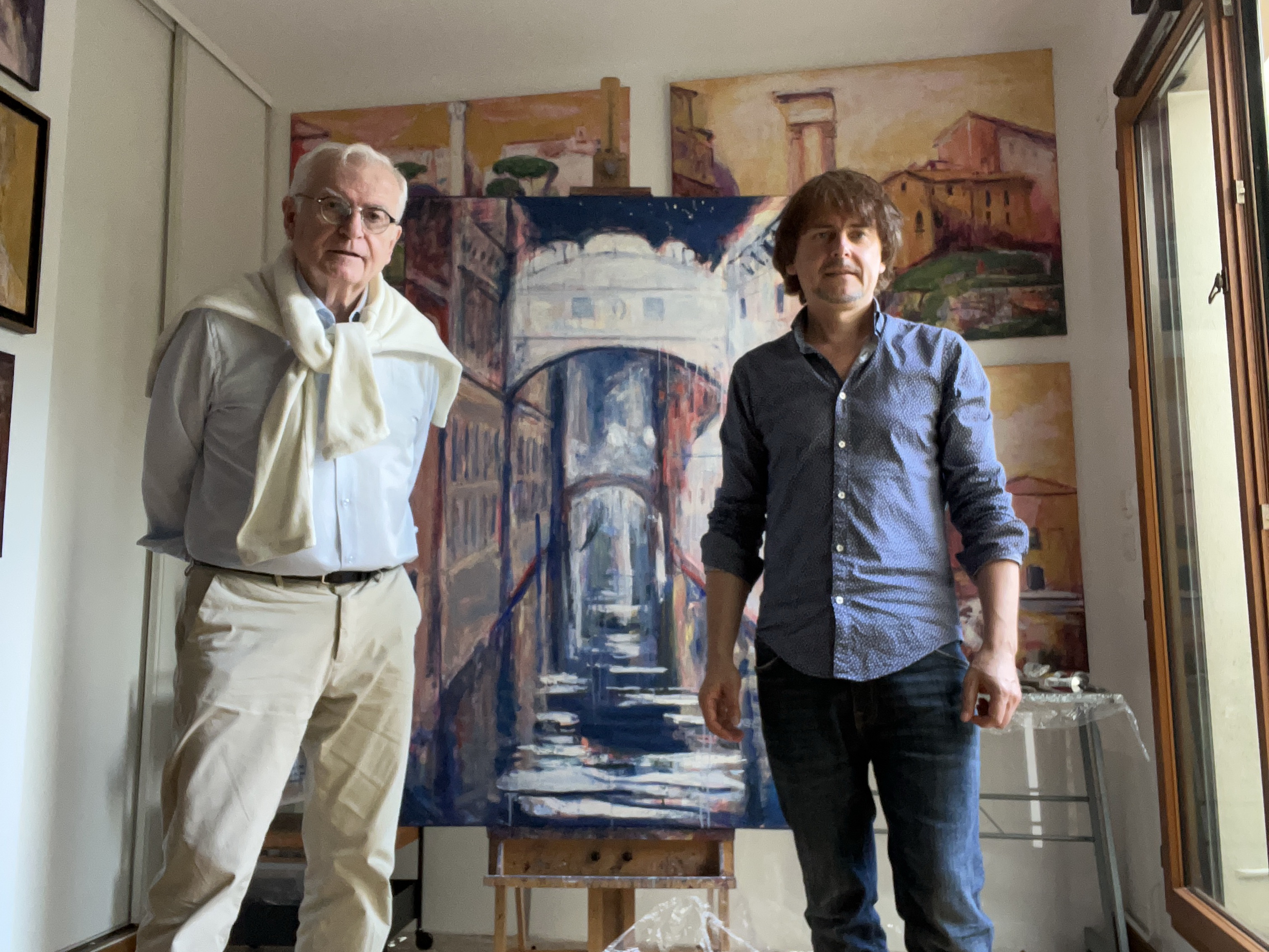 L'historien de l'art Robert Fohr visite l'atelier