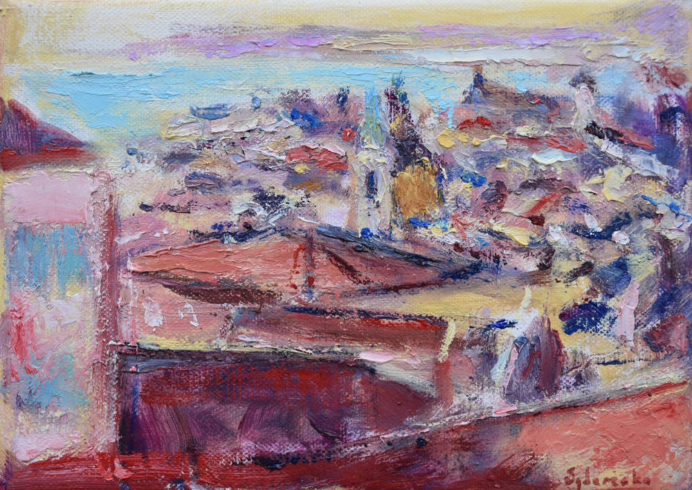 «Toits de Nice», huile sur toile, 22x16 cm - 340€