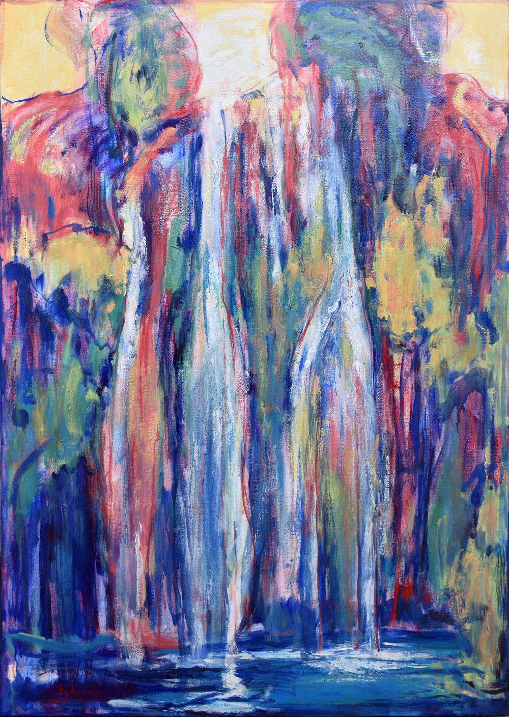 «Cascade», huile sur toile, 130x89 cm, 2026