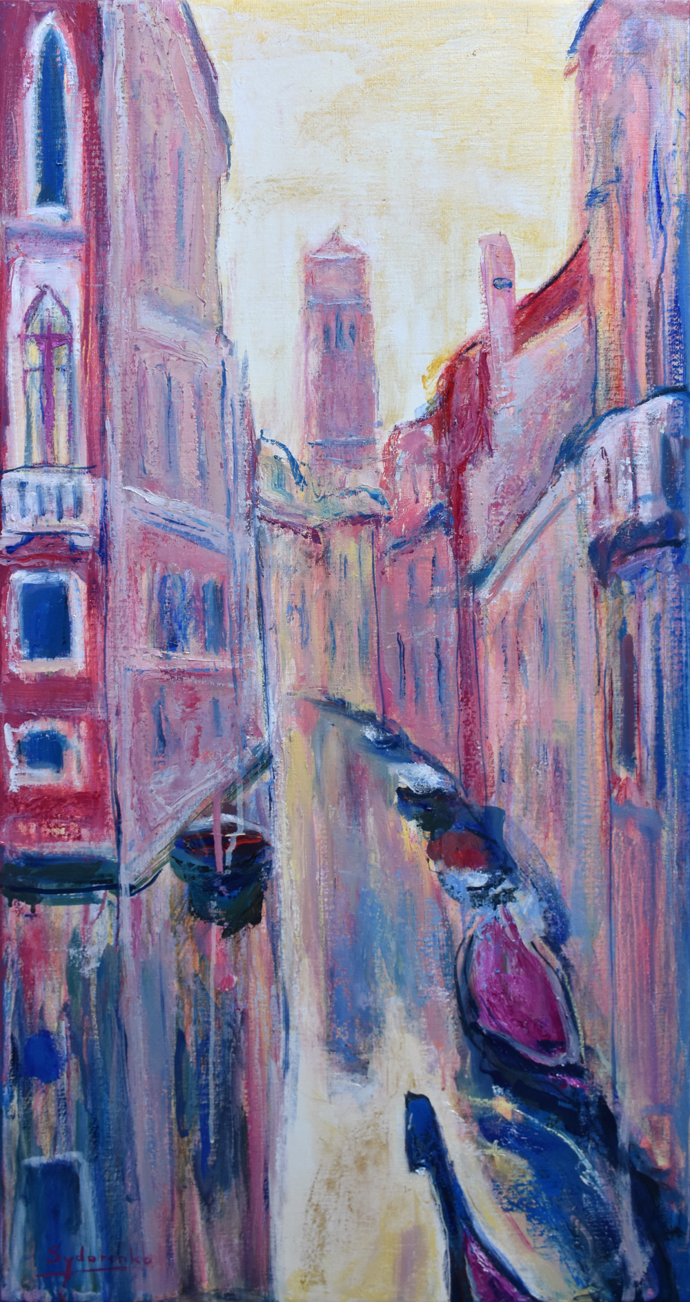 «Canal», huile sur toile, 120x60 cm, 2025