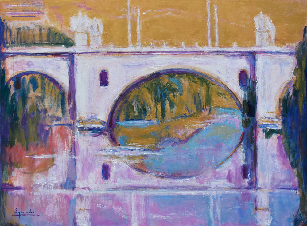 «Pont blanc», huile sur toile, 116x89 cm, 2024