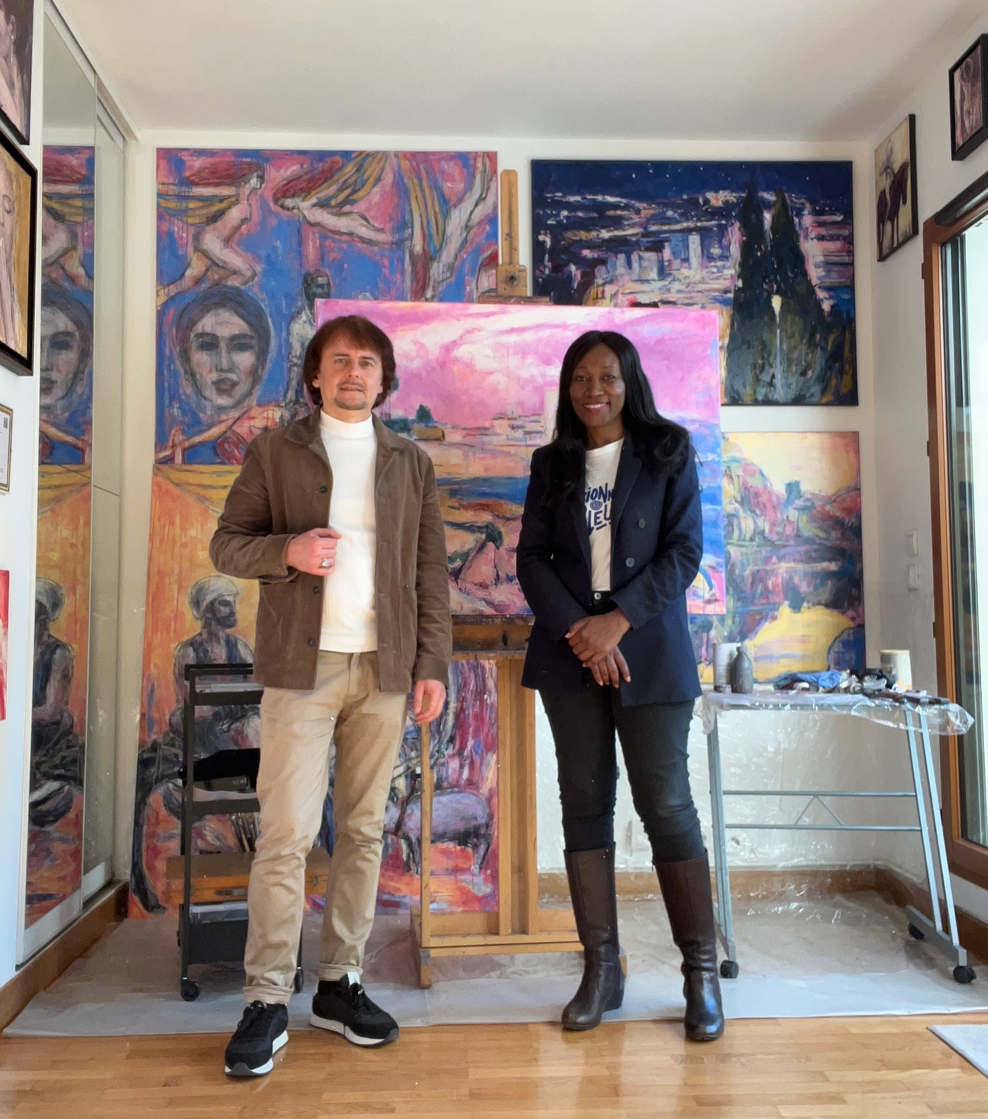 Anne Louise Mesadieu, Ambassadrice de l'Île de France visite l'atelier