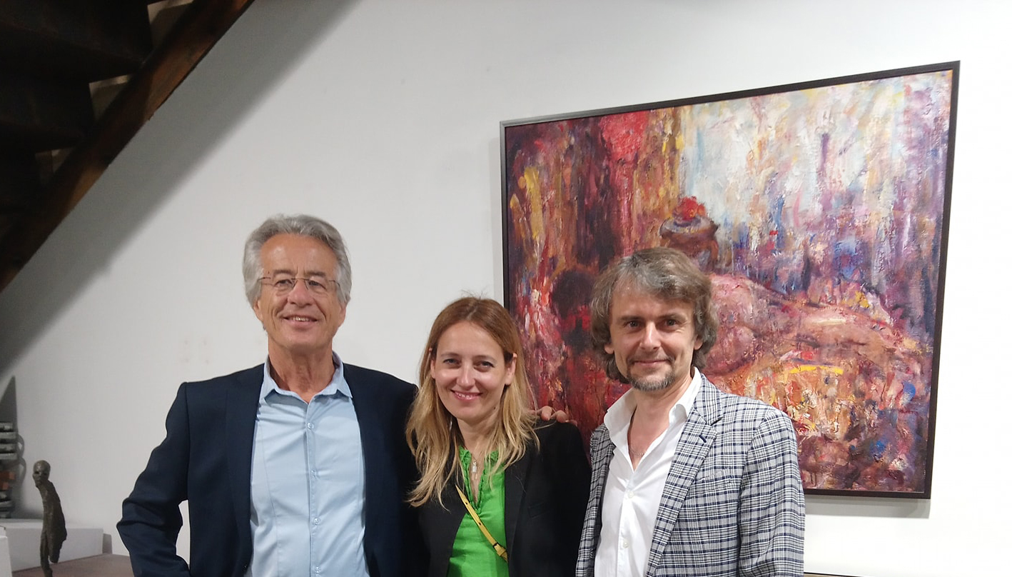 Avec Thierry Schwab et Ruta Jusonite lors de mon exposition personnelle, Galerie Schwab Beaubourg