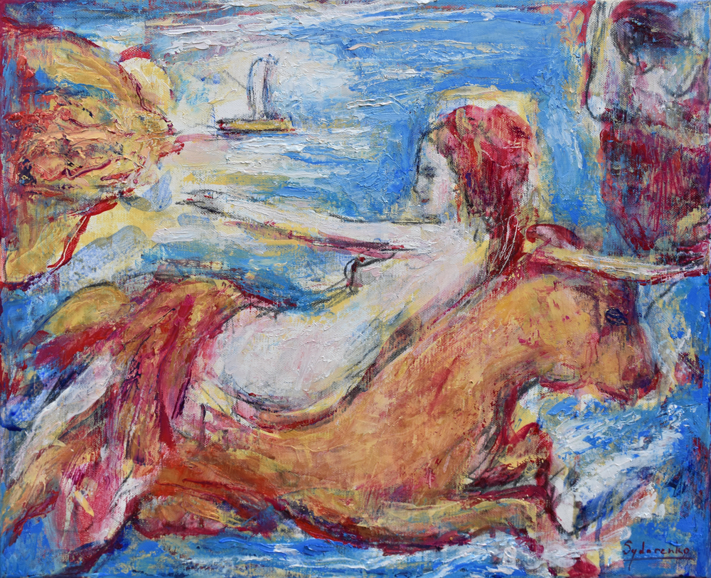 «L'Enlèvement d'Europe», huile sur toile, 46x38 cm, 2025