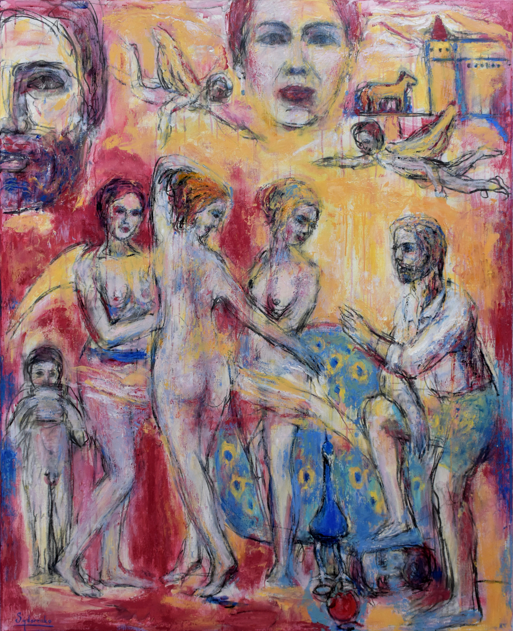 «Jugement de Pâris», huile sur toile, 150x120 cm, 2025